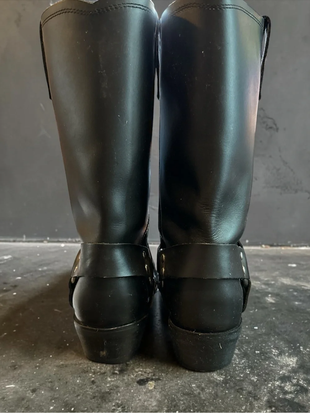 Dingo Men's Black Leather Harness Boots 10.5